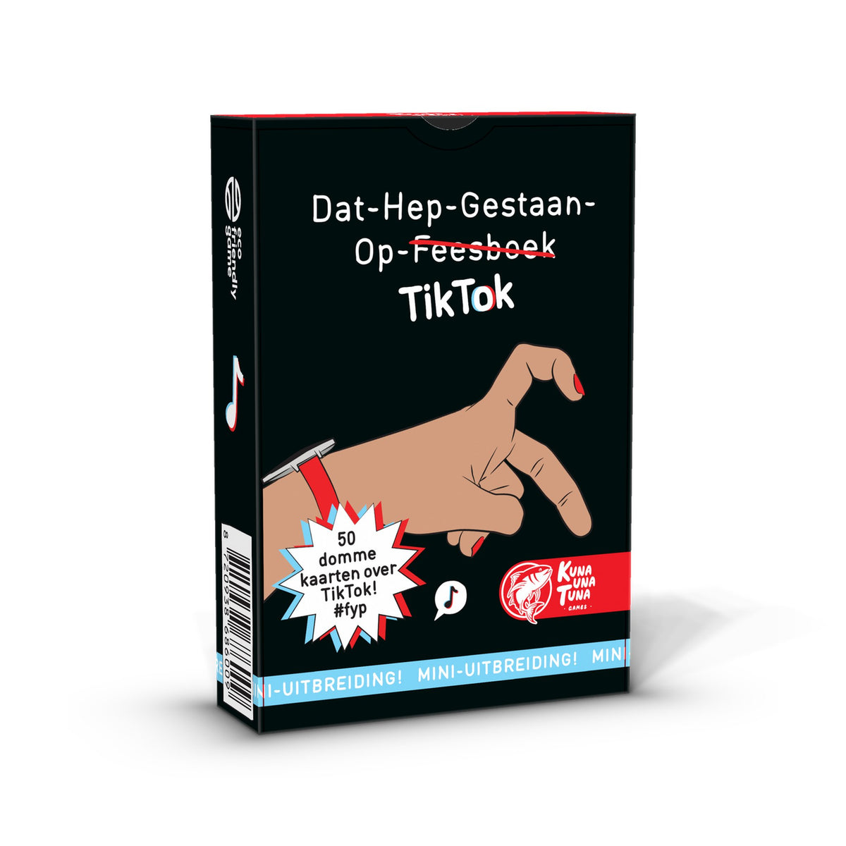 Dat Hep Gestaan Op TikTok, uitbreiding voor Dat Hep Gestaan Op Feesboek – doosje schuin van links