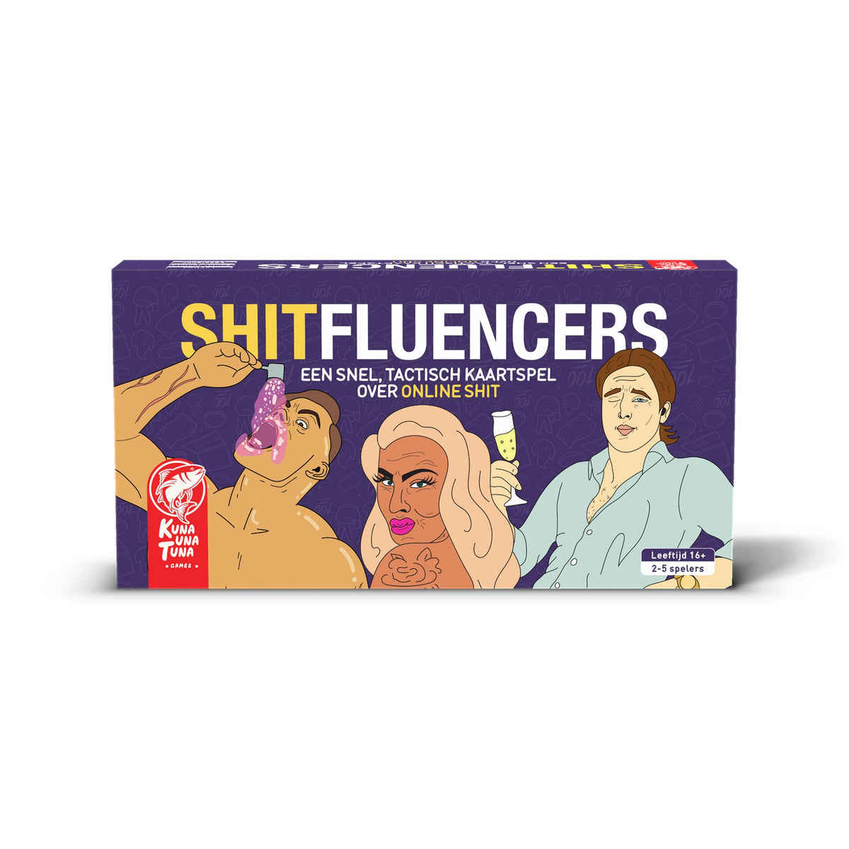 Shitfluencers kaartspel – voorkant van de doos