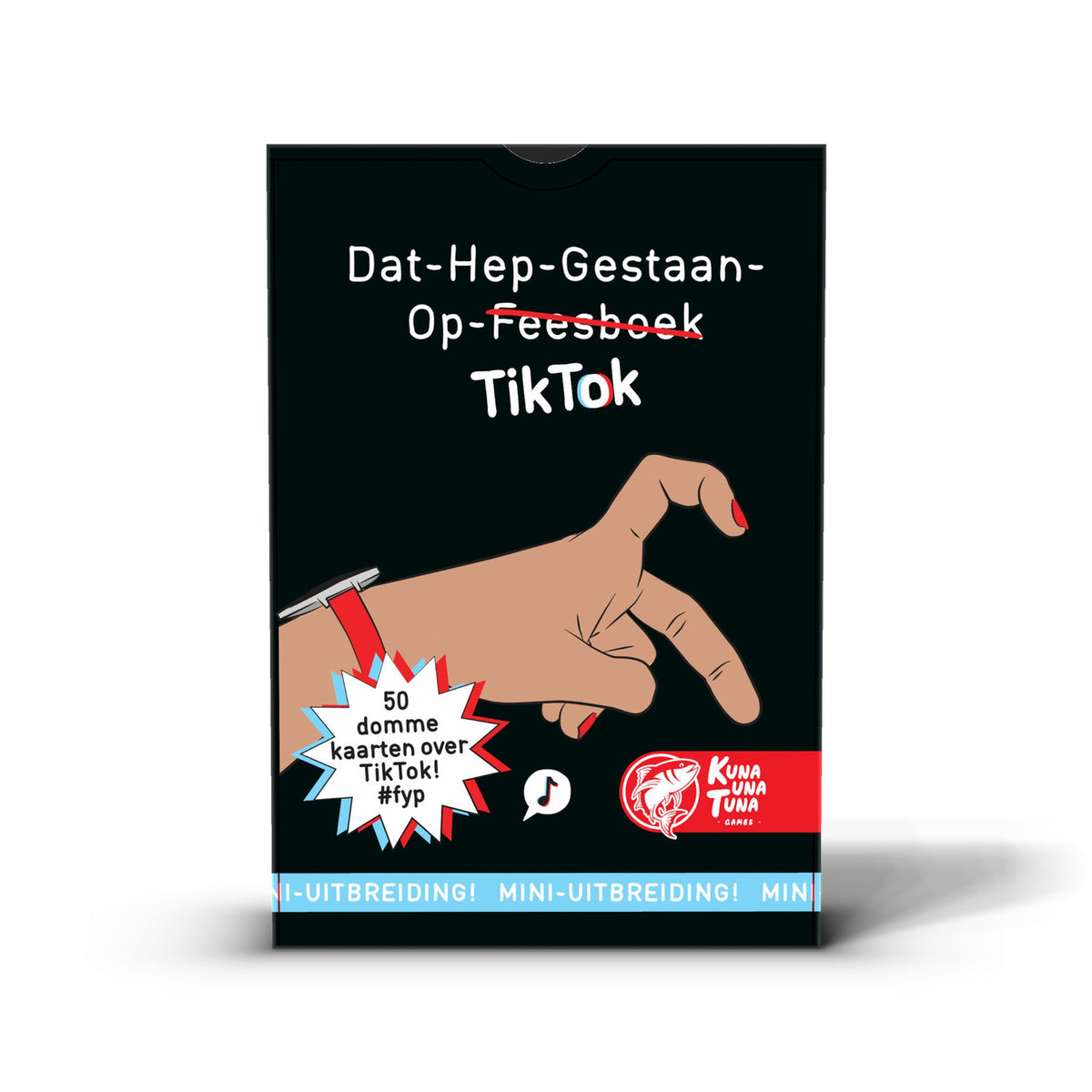 Dat Hep Gestaan Op TikTok, uitbreiding voor Dat Hep Gestaan Op Feesboek – voorkant van het doosje